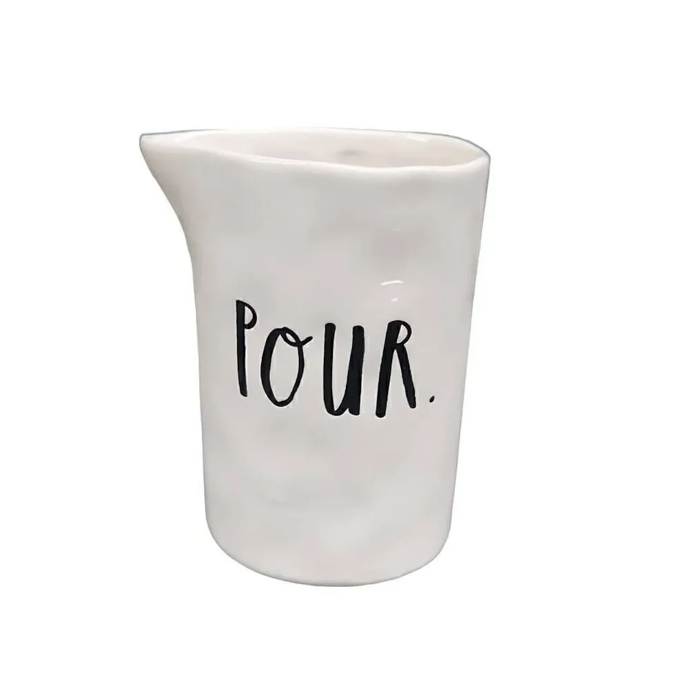 Rae Dunn White Black Pour Sweet Cream & Sugar Server Set